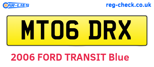 MT06DRX are the vehicle registration plates.