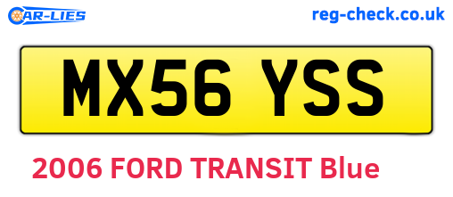 MX56YSS are the vehicle registration plates.