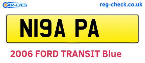 N19APA are the vehicle registration plates.