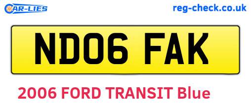 ND06FAK are the vehicle registration plates.