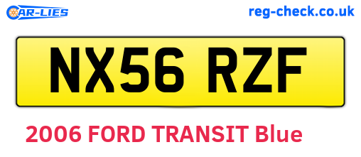 NX56RZF are the vehicle registration plates.