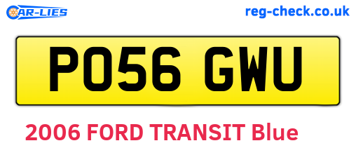 PO56GWU are the vehicle registration plates.