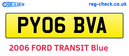 PY06BVA are the vehicle registration plates.
