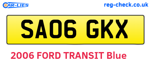 SA06GKX are the vehicle registration plates.