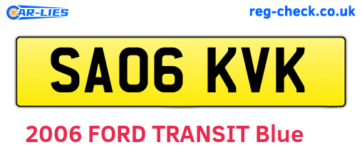 SA06KVK are the vehicle registration plates.