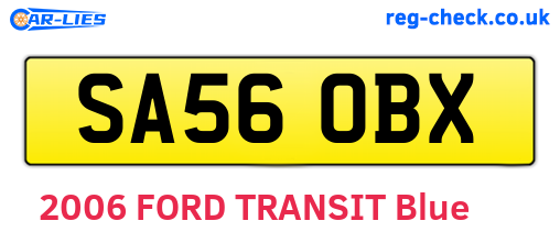 SA56OBX are the vehicle registration plates.