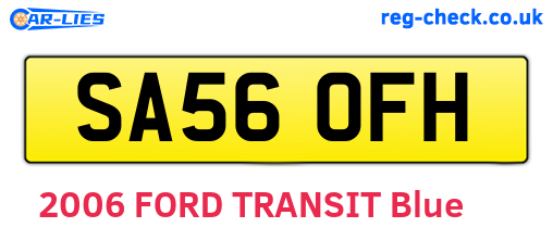SA56OFH are the vehicle registration plates.