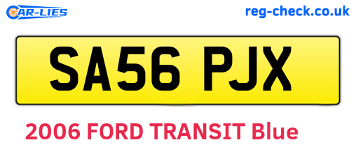 SA56PJX are the vehicle registration plates.