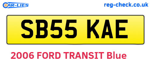 SB55KAE are the vehicle registration plates.