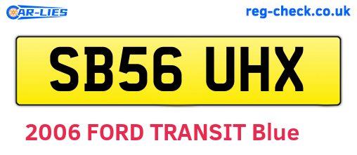 SB56UHX are the vehicle registration plates.