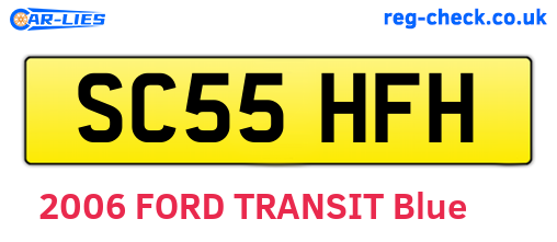 SC55HFH are the vehicle registration plates.