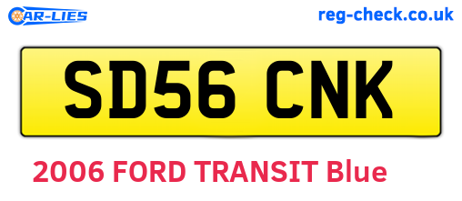 SD56CNK are the vehicle registration plates.