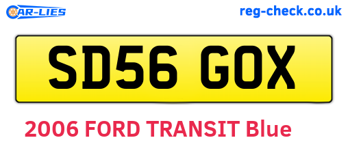 SD56GOX are the vehicle registration plates.