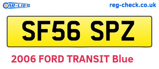 SF56SPZ are the vehicle registration plates.