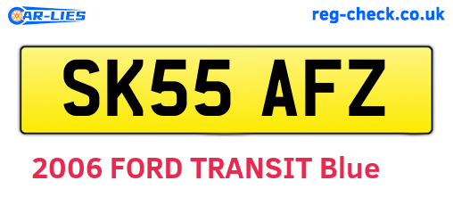SK55AFZ are the vehicle registration plates.