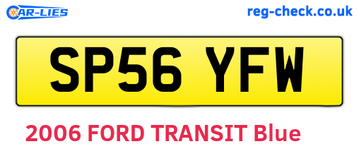 SP56YFW are the vehicle registration plates.