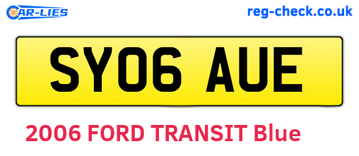 SY06AUE are the vehicle registration plates.