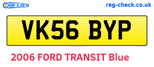 VK56BYP are the vehicle registration plates.