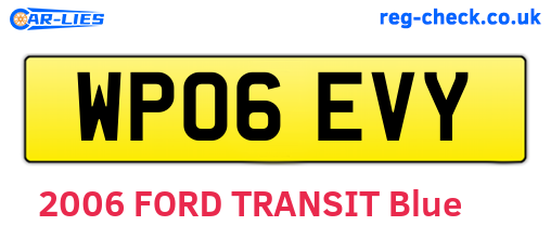WP06EVY are the vehicle registration plates.
