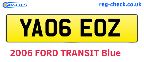 YA06EOZ are the vehicle registration plates.