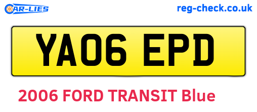 YA06EPD are the vehicle registration plates.