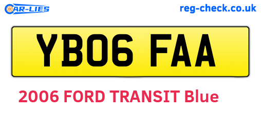 YB06FAA are the vehicle registration plates.