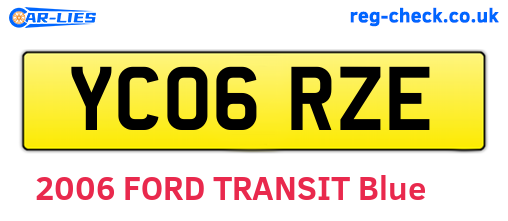 YC06RZE are the vehicle registration plates.