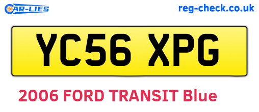 YC56XPG are the vehicle registration plates.