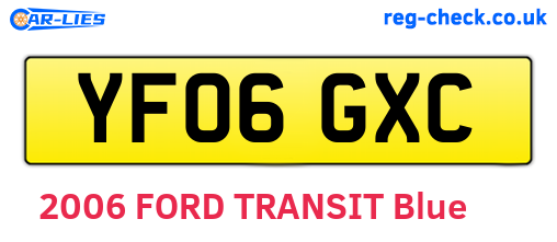YF06GXC are the vehicle registration plates.