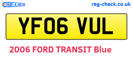 YF06VUL are the vehicle registration plates.