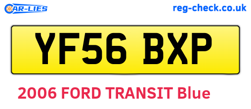 YF56BXP are the vehicle registration plates.