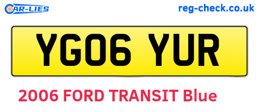 YG06YUR are the vehicle registration plates.