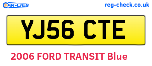 YJ56CTE are the vehicle registration plates.