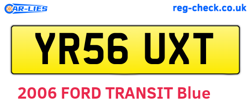 YR56UXT are the vehicle registration plates.
