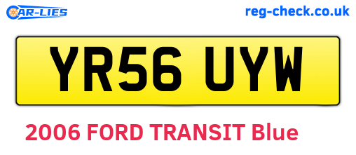 YR56UYW are the vehicle registration plates.