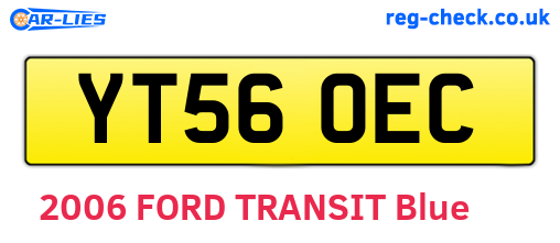YT56OEC are the vehicle registration plates.