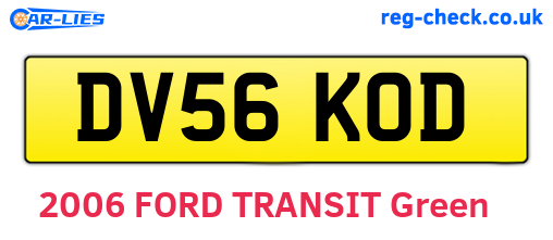 DV56KOD are the vehicle registration plates.