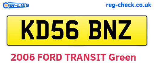 KD56BNZ are the vehicle registration plates.