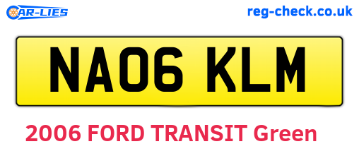 NA06KLM are the vehicle registration plates.