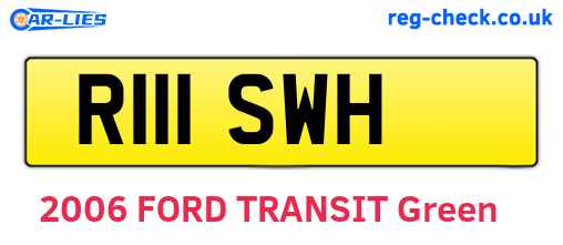 R111SWH are the vehicle registration plates.