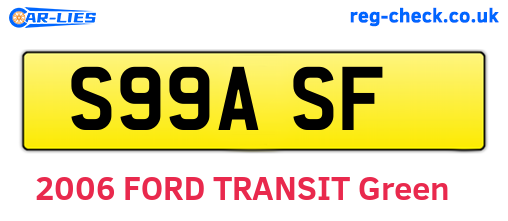 S99ASF are the vehicle registration plates.