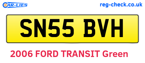 SN55BVH are the vehicle registration plates.