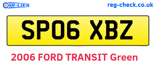 SP06XBZ are the vehicle registration plates.