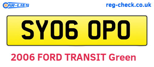 SY06OPO are the vehicle registration plates.
