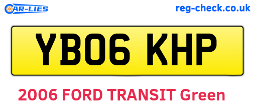 YB06KHP are the vehicle registration plates.