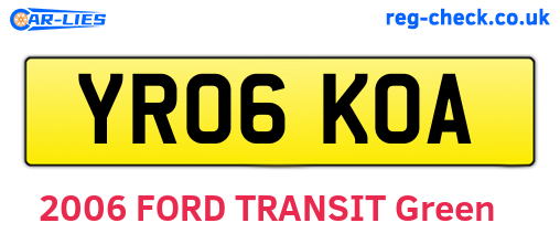 YR06KOA are the vehicle registration plates.