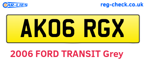 AK06RGX are the vehicle registration plates.