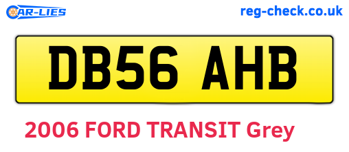 DB56AHB are the vehicle registration plates.