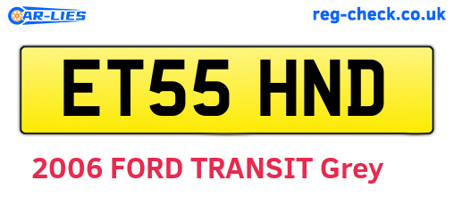 ET55HND are the vehicle registration plates.