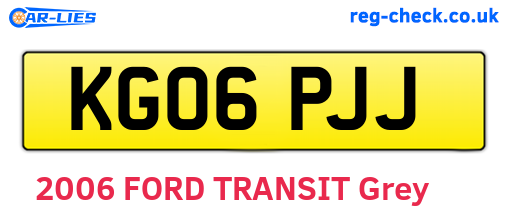 KG06PJJ are the vehicle registration plates.